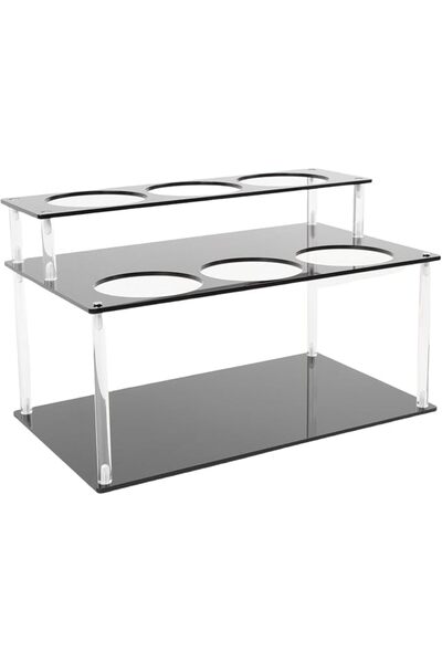 GENERAL Acrylic Coffee Syrup Organizer, 2 Tier Multifunctional Syrup Bottle H...