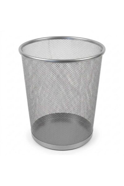 GATOR Metal Mesh Waste Paper Basket Small Office Dustbin Silver