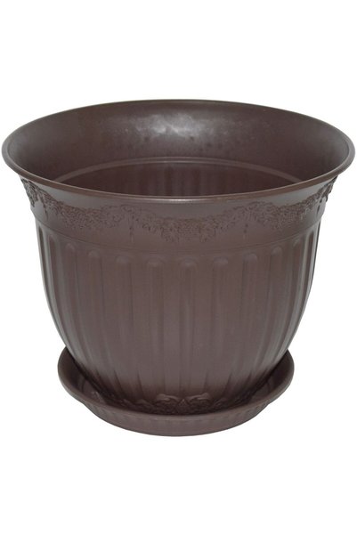 OEM Set ghiveci cu farfurie rotund NAPOCHIM, polipropilena, 25 cm, bronz