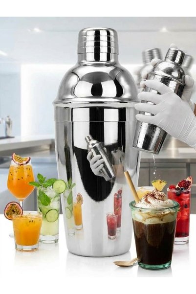 Generic Brand شاكر / لخلط المشروبات والعصائر ٥٠٠ مل(Cocktail Shaker) - ستيل