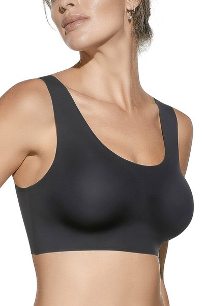 SELENE Sutien sport pentru femei cu bureți, fără armătură, negru elegant