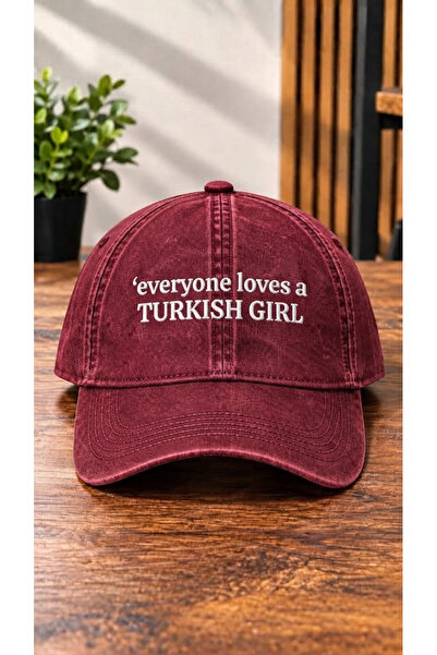 barsdepo Everyone Loves a Turkish Girl Embroidered Washed Cap / Cat Embroider...