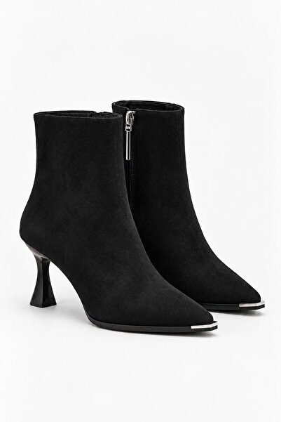 Solo Bag Damen-Stiefel und Stiefeletten aus schwarzem Wildleder mit elegantem...