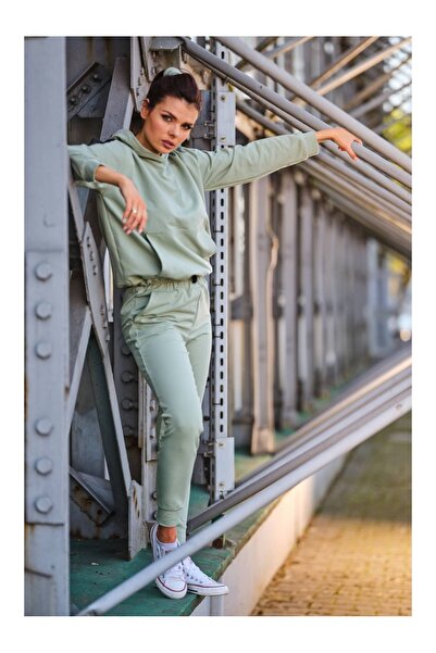 Infinite You Pantaloni de trening din bumbac cu buzunare, culoare mentă