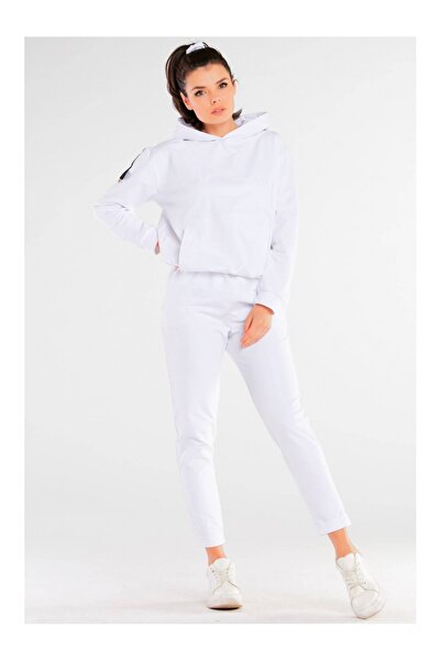 Infinite You Pantaloni de trening din bumbac cu buzunare, albi
