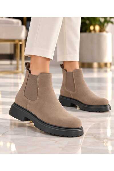 Oneka Shoes Kadın Günlük Chelsea bot Vizon süet 031026KV0925