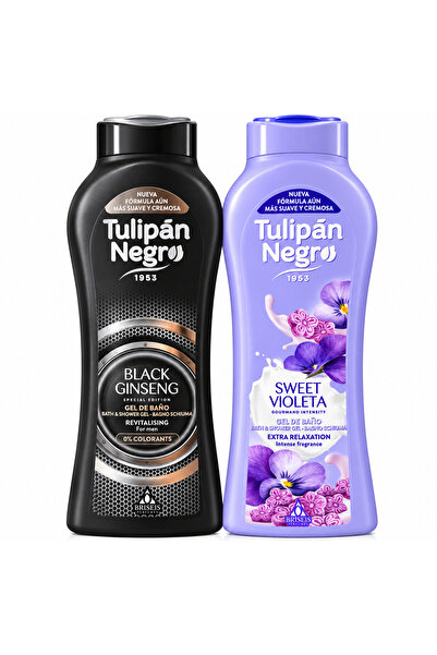 Tulipan Negro Pachet 2x650 ml Tulipán Negro Black Ginseng & Sweet Violeta, Ge...