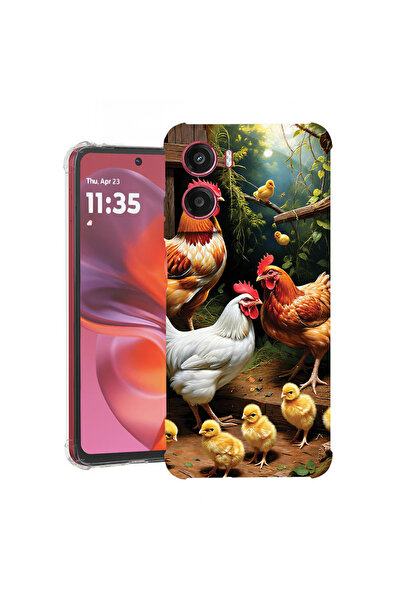 bestcase Husă Anti Shock Case For Motorola Moto G05 / Moto E15, Chickens, 192...