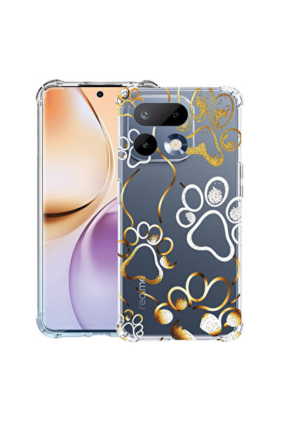 bestcase Husă Antișoc pentru Realme 16 Pro 5G, cu amprente de lăbuțe de pisic...