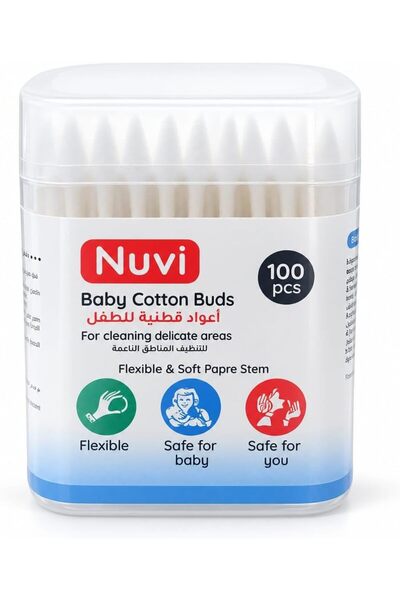 Nuvi Baby Cotton Buds with Precision Pointed Tip and Soft Spiral Tip, Flexibl...