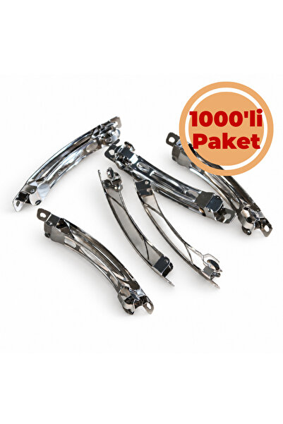 Renk İthalat Automatic Clasp Silver 8 cm Pack of 1000 Nickel Plated Haberdash...
