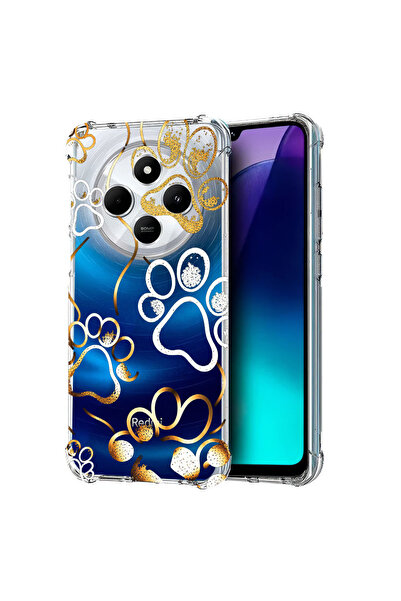 bestcase Αντικραδασμική Θήκη για Xiaomi Redmi 14C, Αποτυπώματα πατούσας γάτας...