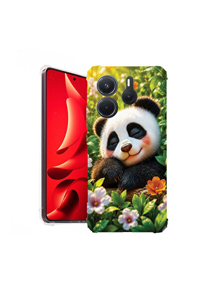 bestcase Противоударен калъф за Xiaomi Redmi Note 14 4G, Панда в цветя, 19384...