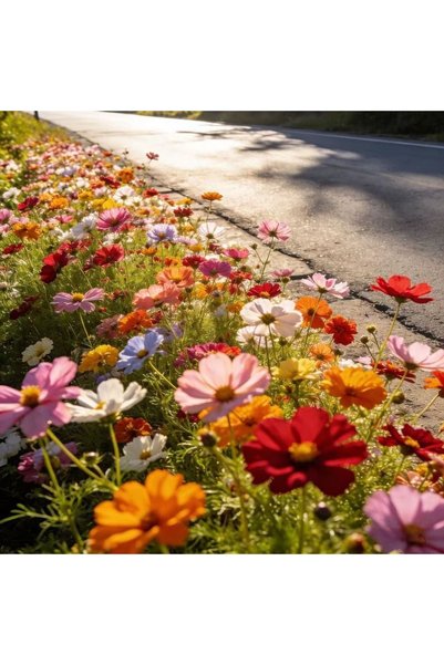 Bloom & Sow Seed بذور كوزموس بي بيناتوس مختلطة بألوان قوس قزح 100 حبة، بذور ز...