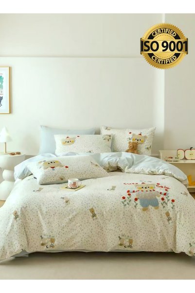 Master Home Textile Kids Comforter Set, 4 Piece Bedding Set, 100% Cotton, Emb...