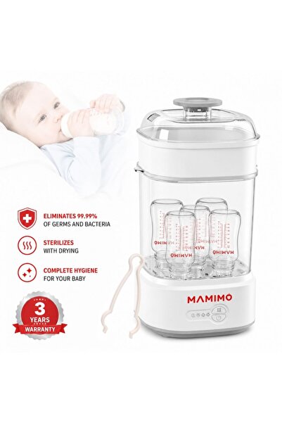Mamimo Sterilizator electric cu aburi pentru biberoane cu funcție de uscare B...
