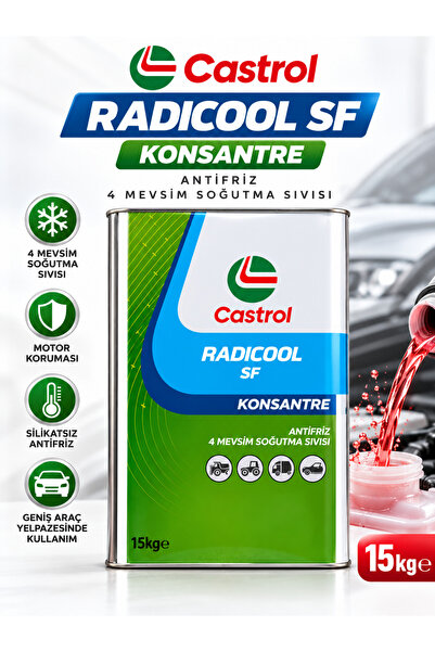 CASTROL Radicool SF Konsantre Antifriz 15 KG G12+ OAT Silikatsız 4 Mevsim Kır...