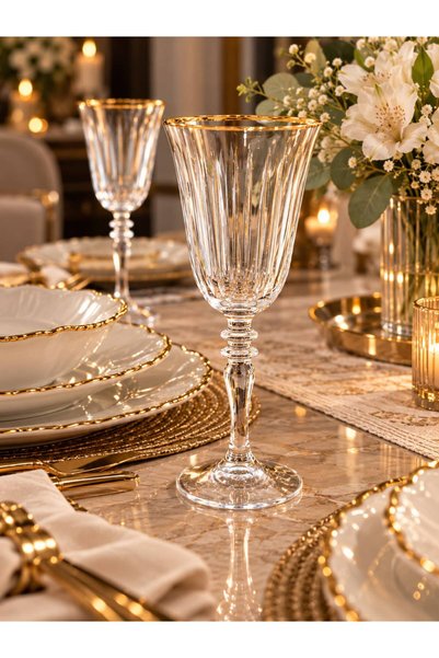 MAX PRO GLASS GOLD YALDIZLI DİK KESME KADEH
