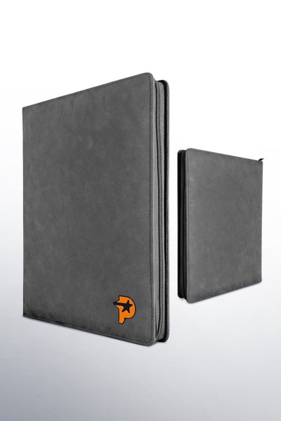 Pokscard Premium Zippered Gray Card Album (360 Card Capacity)