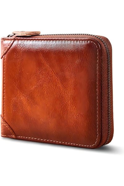 KASTWAVE Men's Genuine Leather Wallet RFID Blocking Protection, Large Capacit...