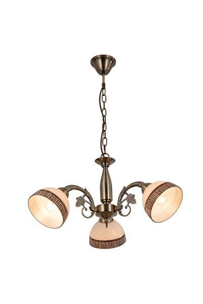 Klausen Candelabru Ava, 3xE27, bronz antichizat + alb