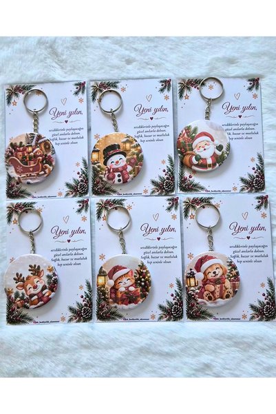 H&B Boutique 12 adet yılbaşı temalı açacak anahtarlık (karma figürlü) Christm...