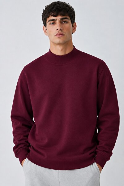 DAMGA JEANS Pulover casual pentru bărbați, cu model simplu, semi-înalt, de cu...
