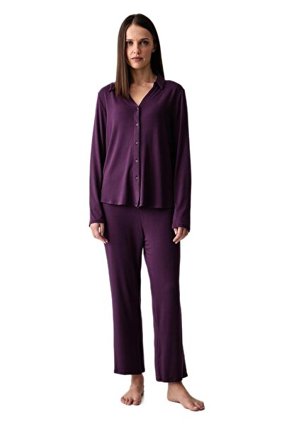 Calvin Klein Kadın Mor Pijama Takım LV00QS7659