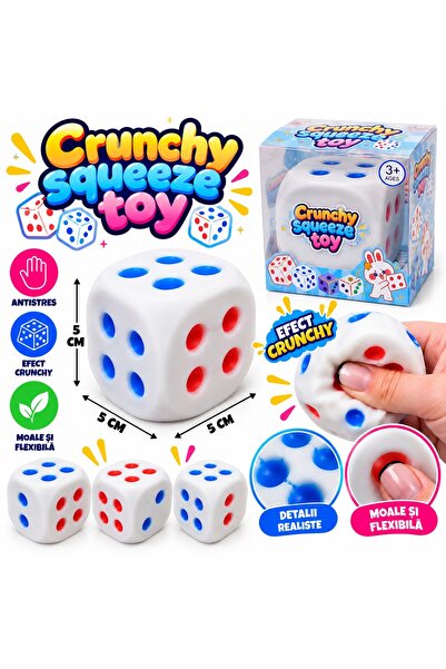 Generic Brand Jucărie Squishy Zar Crunchy, Moale și Flexibilă, Antistres, 5cm