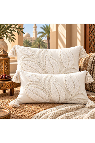 ShinyFlower طقم وسادة مبطنة ووسادة دعم للظهر |   نمط هندسي شرق أوسطي |   زخرف...