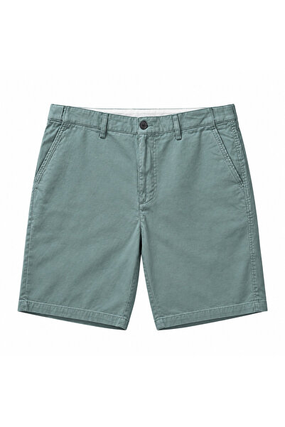 Generic Men's Solid Chino Style Shorts, Aqua