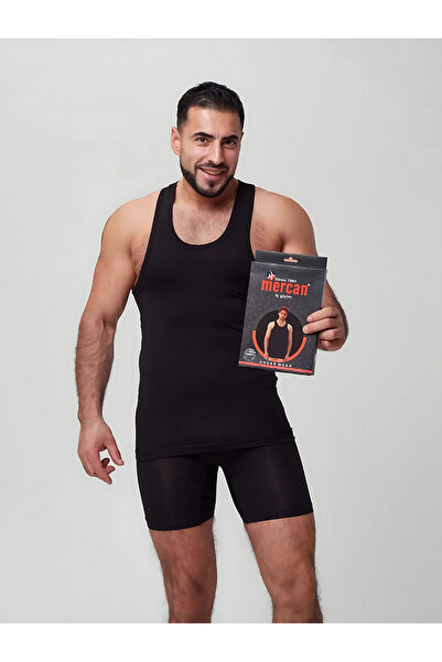 Mercan Men's 3-Piece Black-Khaki-Brown Set in Special Box: Long Cut Boxer + Sports Athlete Underwear