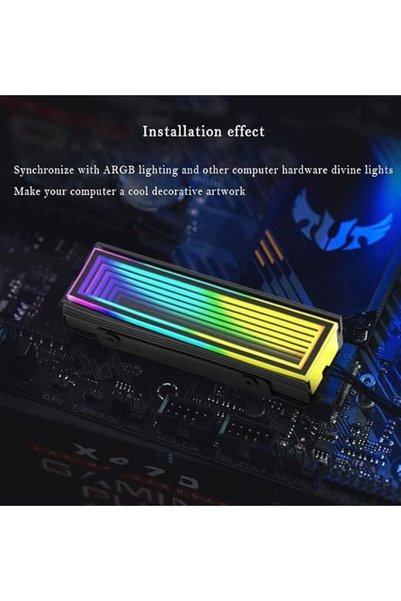 ALMEKAQUZ M.2 SSD Heatsink Heat Sink, Aluminum Heat Sink Cooler Fin Cooling for 2280 M.2 SSD, 5V 3 P