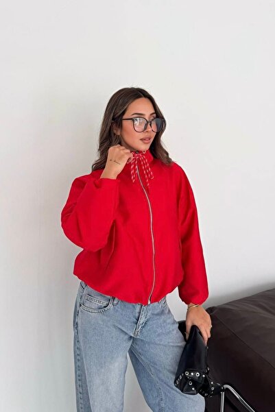 gozdefashion سترة نسائية بياقة عالية وتفاصيل حبلية