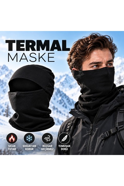 Termal Kar Maskesi Kışlık Yüz ve Boyun Koruyucu Polar Maske