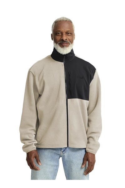 Jack Wolfskin SUMETRO FZ M Ekru Dik Yaka Regular Fit Erkek Polar Sweatshırt