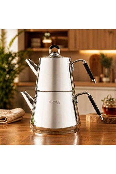 Evidea Kitchen Arven Çaydanlık - Gri - 1,75 lt + 750 ml