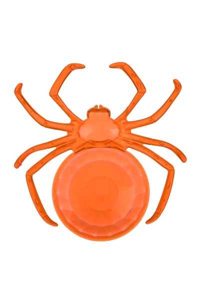 OEM Tavă de plastic portocalie în formă de păianjen 23x24x3cm Decor de Halloween
