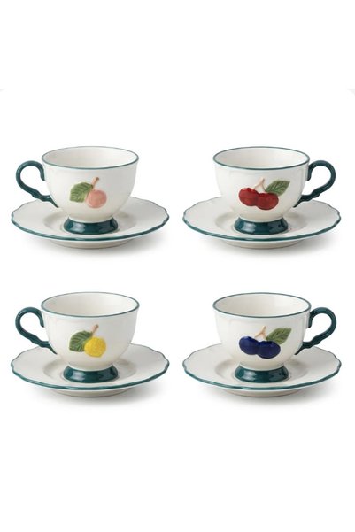 Lucky Art Cerisa Bone 4-Piece Coffee Cup Set 140 ml