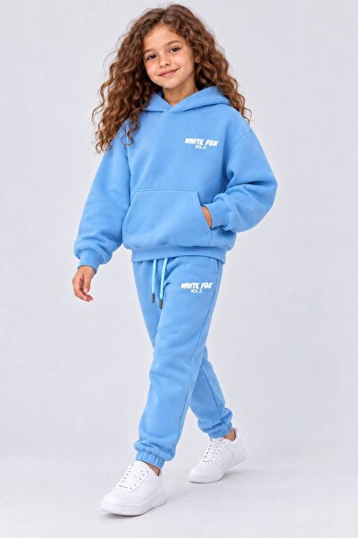 Generic Brand Girls' Hooded Printed Sweatshirt and Jogger Sweatpants Set