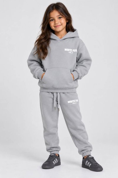 Generic Brand Girls' Hooded Printed Sweatshirt and Jogger Sweatpants Set