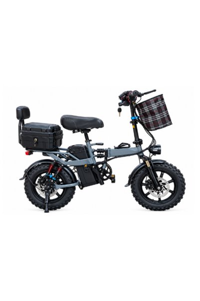 Generic Brand Two-Seater Electric Bike with Rear Storage Box – 800W Motor, 48V 15Ah Lithium Battery, 14-Inch Wheels