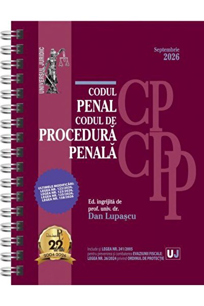 Editura Universul Juridic Codul penal si Codul de procedura penala. Septembr