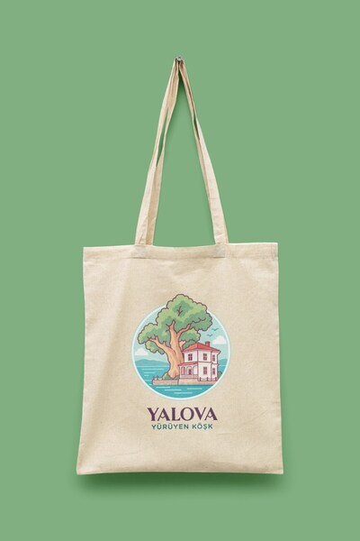 Bi Dünya Haber Yürüyen Köşk - Yalova Türkiye Series Tote Bag Printed Cloth Bag