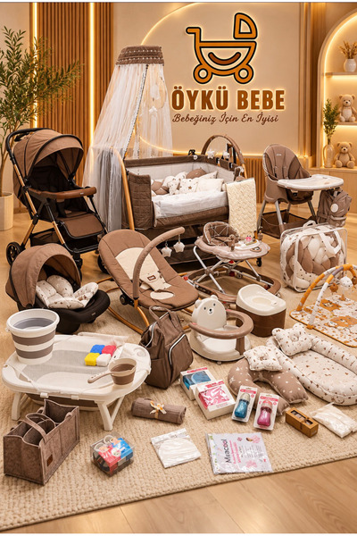 ÖYKÜ BEBEK DUNYASI 57 Parça Teddy Yeni Doğan Bebek Çeyiz Seti Full Set (Minik Mutluluklar Büyük Başlangıçlar)