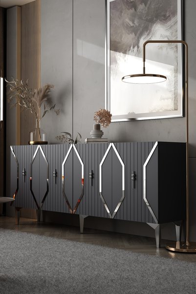 Dekortis Home Dekor 180DHDK11AG ELİSA PLEKSİ ve LAZER DESEN KAPAKLI KONSOL TV...