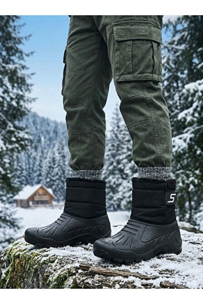 Deniz Terlik Unisex Hafif Su Geçirmez İçi Kürklü Soğuk Havaya Dayanaklı Kaydırmaz Taban Kar Botu | Unisex Yağmur Botu |