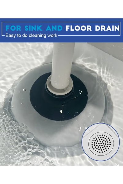PAACHU Toilet Plunger Rubber Plastic Strong Suction Efficient Toilet Drain Pl...