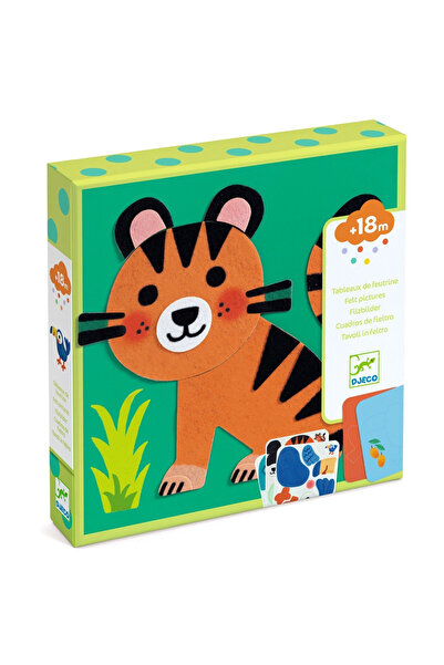 djeco Creative sticker game with felt soft animals,