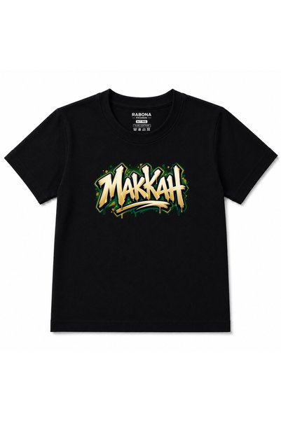 Rabona Fashion Tricou pentru copii cu grafică cu litere graffiti urbane Makkah